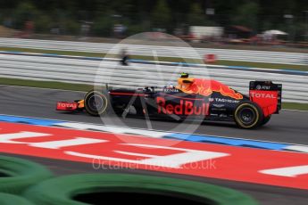 World © Octane Photographic Ltd. Red Bull Racing RB12 – Max Verstappen. Friday 29th July 2016, F1 German GP Practice 1, Hockenheim, Germany. Digital Ref : 1659LB2D0940