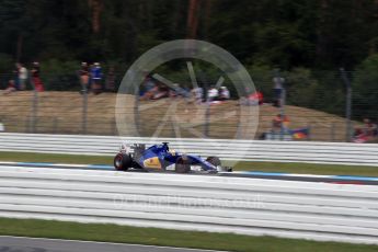World © Octane Photographic Ltd. Sauber F1 Team C35 – Marcus Ericsson. Friday 29th July 2016, F1 German GP Practice 1, Hockenheim, Germany. Digital Ref : 1659LB2D1114