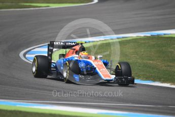 World © Octane Photographic Ltd. Manor Racing MRT05 – Rio Haryanto. Friday 29th July 2016, F1 German GP Practice 2, Hockenheim, Germany. Digital Ref : 1661CB1D1048