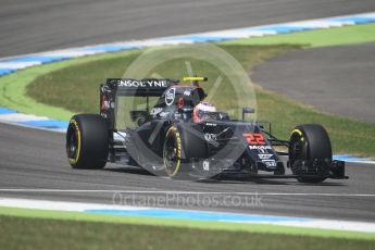 World © Octane Photographic Ltd. McLaren Honda MP4-31 – Jenson Button. Friday 29th July 2016, F1 German GP Practice 2, Hockenheim, Germany. Digital Ref : 1661CB1D1196