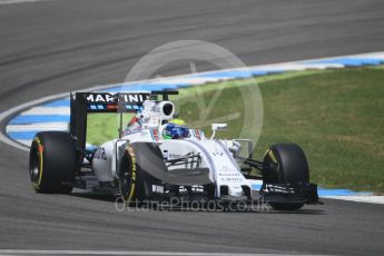 World © Octane Photographic Ltd. Williams Martini Racing, Williams Mercedes FW38 – Felipe Massa. Friday 29th July 2016, F1 German GP Practice 2, Hockenheim, Germany. Digital Ref : 1661CB1D1340