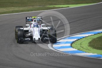 World © Octane Photographic Ltd. Williams Martini Racing, Williams Mercedes FW38 – Valtteri Bottas. Friday 29th July 2016, F1 German GP Practice 2, Hockenheim, Germany. Digital Ref : 1661CB1D1401