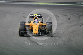 World © Octane Photographic Ltd. Renault Sport F1 Team RS16 – Jolyon Palmer. Friday 29th July 2016, F1 German GP Practice 2, Hockenheim, Germany. Digital Ref : 1661CB1D1563