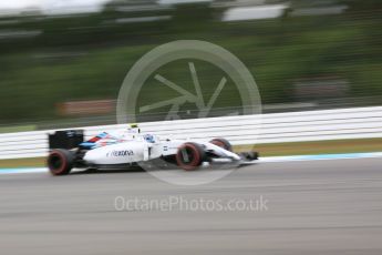 World © Octane Photographic Ltd. Williams Martini Racing, Williams Mercedes FW38 – Valtteri Bottas. Friday 29th July 2016, F1 German GP Practice 2, Hockenheim, Germany. Digital Ref : 1661CB5D9654