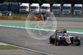 World © Octane Photographic Ltd. Haas F1 Team VF-16 – Romain Grosjean. Friday 29th July 2016, F1 German GP Practice 2, Hockenheim, Germany. Digital Ref : 1661LB1D8682