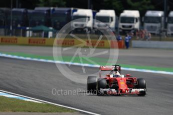 World © Octane Photographic Ltd. Scuderia Ferrari SF16-H – Sebastian Vettel. Friday 29th July 2016, F1 German GP Practice 2, Hockenheim, Germany. Digital Ref : 1661LB1D8688