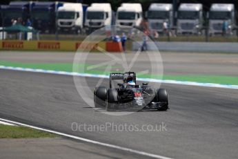 World © Octane Photographic Ltd. McLaren Honda MP4-31 – Fernando Alonso. Friday 29th July 2016, F1 German GP Practice 2, Hockenheim, Germany. Digital Ref : 1661LB1D8804