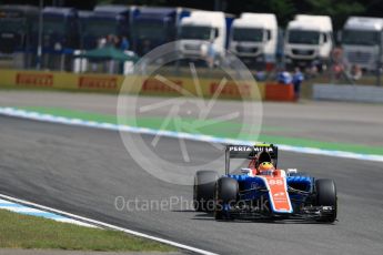 World © Octane Photographic Ltd. Manor Racing MRT05 – Rio Haryanto. Friday 29th July 2016, F1 German GP Practice 2, Hockenheim, Germany. Digital Ref : 1661LB1D8820