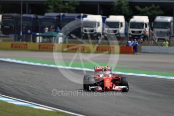 World © Octane Photographic Ltd. Scuderia Ferrari SF16-H – Kimi Raikkonen. Friday 29th July 2016, F1 German GP Practice 2, Hockenheim, Germany. Digital Ref : 1661LB1D8968