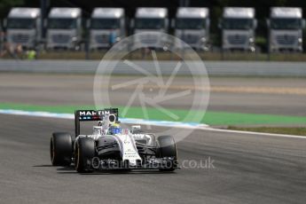 World © Octane Photographic Ltd. Williams Martini Racing, Williams Mercedes FW38 – Felipe Massa. Friday 29th July 2016, F1 German GP Practice 2, Hockenheim, Germany. Digital Ref : 1661LB1D9034