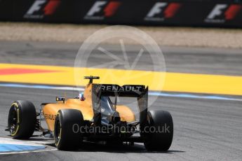 World © Octane Photographic Ltd. Renault Sport F1 Team RS16 – Jolyon Palmer. Friday 29th July 2016, F1 German GP Practice 2, Hockenheim, Germany. Digital Ref : 1661LB1D9177