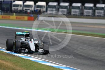 World © Octane Photographic Ltd. Mercedes AMG Petronas W07 Hybrid – Nico Rosberg. Friday 29th July 2016, F1 German GP Practice 2, Hockenheim, Germany. Digital Ref : 1661LB1D9322