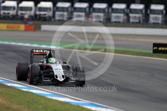 World © Octane Photographic Ltd. Sahara Force India VJM09 - Nico Hulkenberg. Friday 29th July 2016, F1 German GP Practice 2, Hockenheim, Germany. Digital Ref : 1661LB1D9426