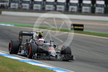 World © Octane Photographic Ltd. McLaren Honda MP4-31 – Jenson Button. Friday 29th July 2016, F1 German GP Practice 2, Hockenheim, Germany. Digital Ref : 1661LB1D9469