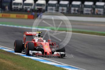 World © Octane Photographic Ltd. Scuderia Ferrari SF16-H – Kimi Raikkonen. Friday 29th July 2016, F1 German GP Practice 2, Hockenheim, Germany. Digital Ref : 1661LB1D9520