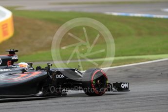 World © Octane Photographic Ltd. McLaren Honda MP4-31 – Fernando Alonso. Friday 29th July 2016, F1 German GP Practice 2, Hockenheim, Germany. Digital Ref : 1661LB1D9566