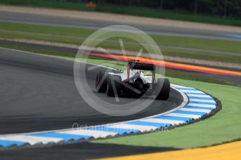 World © Octane Photographic Ltd. Haas F1 Team VF-16 – Romain Grosjean. Friday 29th July 2016, F1 German GP Practice 2, Hockenheim, Germany. Digital Ref : 1661LB1D9586