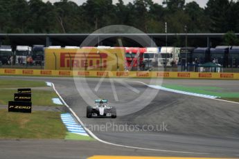World © Octane Photographic Ltd. Mercedes AMG Petronas W07 Hybrid – Nico Rosberg. Friday 29th July 2016, F1 German GP Practice 2, Hockenheim, Germany. Digital Ref : 1661LB1D9696