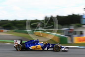 World © Octane Photographic Ltd. Sauber F1 Team C35 – Marcus Ericsson. Friday 29th July 2016, F1 German GP Practice 2, Hockenheim, Germany. Digital Ref : 1661LB2D1281
