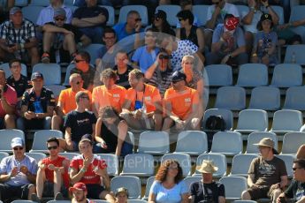 World © Octane Photographic Ltd. Max Verstappen fans in the grandstand. Saturday 30th July 2016, F1 German GP Practice 3, Hockenheim, Germany. Digital Ref :1665CB1D1793