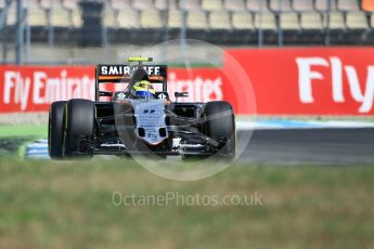 World © Octane Photographic Ltd. Sahara Force India VJM09 - Sergio Perez. Saturday 30th July 2016, F1 German GP Practice 3, Hockenheim, Germany. Digital Ref :1665CB1D1823