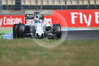 World © Octane Photographic Ltd. Williams Martini Racing, Williams Mercedes FW38 – Felipe Massa. Saturday 30th July 2016, F1 German GP Practice 3, Hockenheim, Germany. Digital Ref :1665CB1D1827