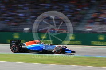 World © Octane Photographic Ltd. Manor Racing MRT05 - Pascal Wehrlein. Saturday 30th July 2016, F1 German GP Practice 3, Hockenheim, Germany. Digital Ref :1665CB5D0156