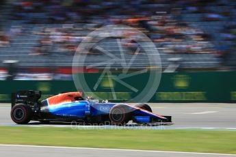 World © Octane Photographic Ltd. Manor Racing MRT05 - Pascal Wehrlein. Saturday 30th July 2016, F1 German GP Practice 3, Hockenheim, Germany. Digital Ref :1665CB5D0177