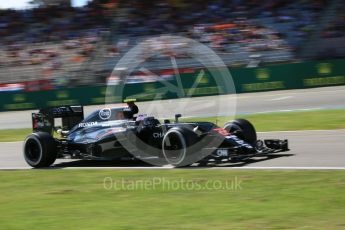 World © Octane Photographic Ltd. McLaren Honda MP4-31 – Jenson Button. Saturday 30th July 2016, F1 German GP Practice 3, Hockenheim, Germany. Digital Ref :1665CB5D0181