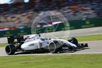 World © Octane Photographic Ltd. Williams Martini Racing, Williams Mercedes FW38 – Felipe Massa. Saturday 30th July 2016, F1 German GP Practice 3, Hockenheim, Germany. Digital Ref :1665CB5D0188