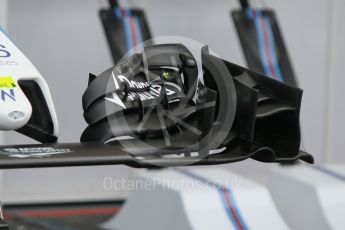 World © Octane Photographic Ltd. Williams Martini Racing, Williams Mercedes FW38 front wing detail. Thursday 28th July 2016, F1 German GP Set up, Hockenheim, Germany. Digital Ref :1658CB1D0171