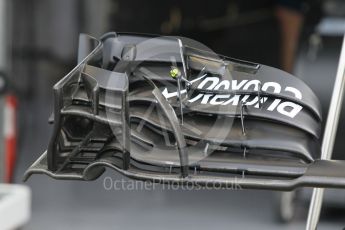 World © Octane Photographic Ltd. Williams Martini Racing, Williams Mercedes FW38 front wing detail. Thursday 28th July 2016, F1 German GP Set up, Hockenheim, Germany. Digital Ref :1658CB1D0173