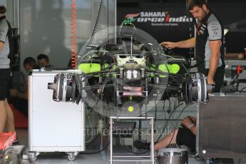 World © Octane Photographic Ltd. Sahara Force India VJM09. Thursday 28th July 2016, F1 German GP Set up, Hockenheim, Germany. Digital Ref :1658CB1D0196