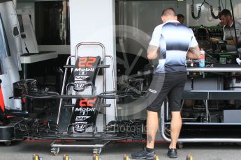 World © Octane Photographic Ltd. McLaren Honda MP4-31 – Jenson Button' noses and front wings. Thursday 28th July 2016, F1 German GP Set up, Hockenheim, Germany. Digital Ref :1658CB1D0206