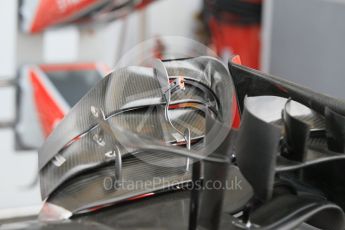World © Octane Photographic Ltd. Haas F1 Team VF-16 front wing detail. Thursday 28th July 2016, F1 German GP Set up, Hockenheim, Germany. Digital Ref :1658CB1D0232