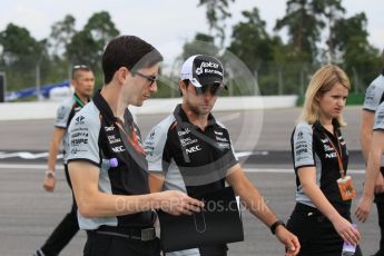World © Octane Photographic Ltd. Sahara Force India VJM09 - Sergio Perez. Thursday 28th July 2016, F1 German GP Track Walk, Hockenheim, Germany. Digital Ref :1658CB1D0272
