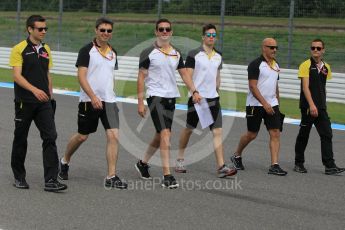 World © Octane Photographic Ltd. DAMS - Alex Lynn and Nicholas Latifi. Thursday 28th July 2016, GP2 German GP Track Walk, Hockenheim, Germany. Digital Ref :1658CB1D0294