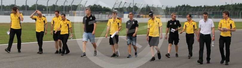 World © Octane Photographic Ltd. Renault Sport F1 Team RS16 - Kevin Magnussen. Thursday 28th July 2016, F1 German GP Track Walk, Hockenheim, Germany. Digital Ref :1658CB1D0306