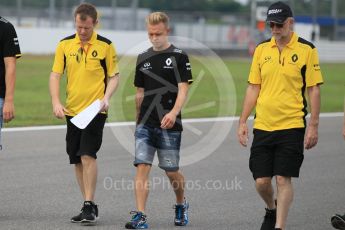 World © Octane Photographic Ltd. Renault Sport F1 Team RS16 - Kevin Magnussen. Thursday 28th July 2016, F1 German GP Track Walk, Hockenheim, Germany. Digital Ref :1658CB1D0311