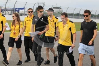 World © Octane Photographic Ltd. Renault Sport F1 Team RS16 - Jolyon Palmer and Esteban Ocon. Thursday 28th July 2016, F1 German GP Track Walk, Hockenheim, Germany. Digital Ref :1658CB1D0337