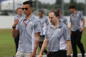 World © Octane Photographic Ltd. Manor Racing MRT05 - Pascal Wehrlein. Thursday 28th July 2016, F1 German GP Track Walk, Hockenheim, Germany. Digital Ref :1658CB1D0372