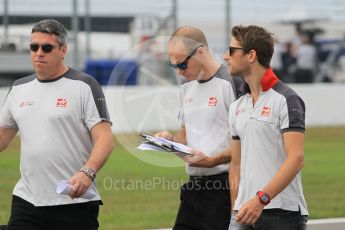 World © Octane Photographic Ltd. Haas F1 Team VF-16 – Romain Grosjean. Thursday 28th July 2016, F1 German GP Track Walk, Hockenheim, Germany. Digital Ref :1658CB1D0395