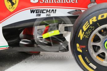 World © Octane Photographic Ltd. Scuderia Ferrari floor detail. Thursday 28th July 2016, F1 German GP Set up, Hockenheim, Germany. Digital Ref :1658CB1D0439