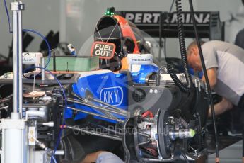 World © Octane Photographic Ltd. Manor Racing MRT05 under build. Thursday 28th July 2016, F1 German GP Set up, Hockenheim, Germany. Digital Ref :1658CB1D0479