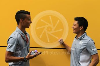 World © Octane Photographic Ltd. Manor Racing MRT05 - Pascal Wehrlein and Rio Haryanto. Thursday 28th July 2016, F1 German GP Set up, Hockenheim, Germany. Digital Ref :1658CB1D0581