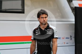 World © Octane Photographic Ltd. Sahara Force India VJM09 - Sergio Perez. Thursday 28th July 2016, F1 German GP Set up, Hockenheim, Germany. Digital Ref :1658CB1D0607