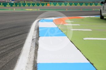 World © Octane Photographic Ltd. Thursday 28th July 2016, F1 German GP Track Walk, Hockenheim, Germany. Turn 1 kerbs. Digital Ref :1658CB5D8740