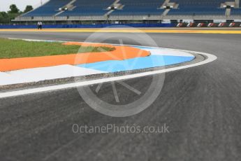 World © Octane Photographic Ltd. Thursday 28th July 2016, F1 German GP Track Walk, Hockenheim, Germany. Turn 8 kerbs. Digital Ref :1658CB5D8802