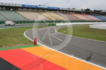 World © Octane Photographic Ltd. Thursday 28th July 2016, F1 German GP Track Walk, Hockenheim, Germany. Pit Entry. Digital Ref :1658CB5D8843