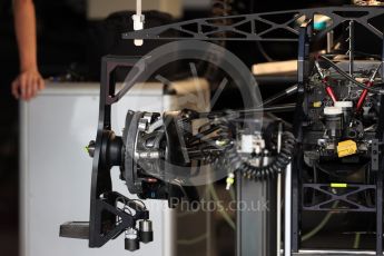 World © Octane Photographic Ltd. Mercedes AMG Petronas W07 Hybrid front suspension and brakes detail. Thursday 28th July 2016, F1 German GP Set up, Hockenheim, Germany. Digital Ref :1658LB1D7031